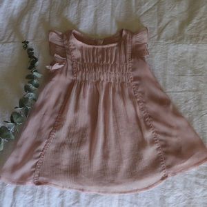 Gap Baby Girl Sheer Blush Dress Size 6-12 Months